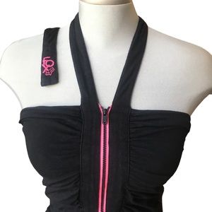Fox Zip-up Halter Top. Size Medium.